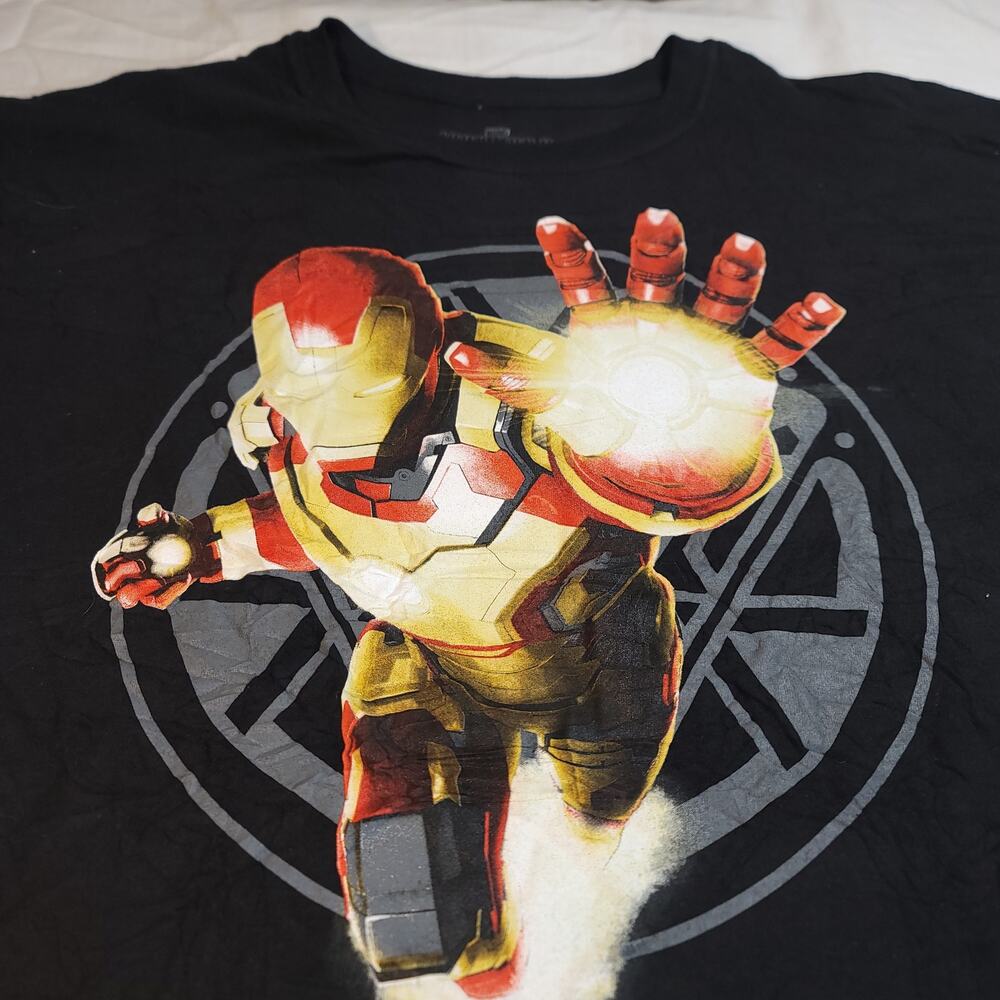 Marvel Iron Man 3 Graphic Delta Crew Neck Casual T Shirt Mens Size L Black